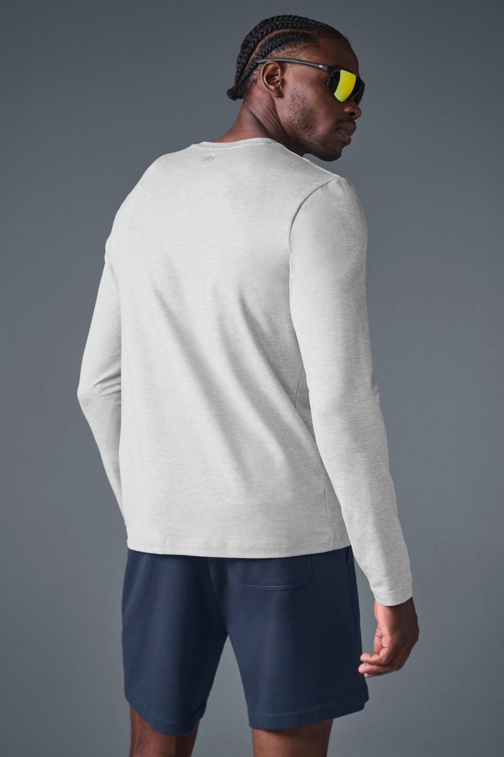 Manga Larga Alo Yoga Conquer Reform Crewneck Hombre Gris | España  LQWM-67853