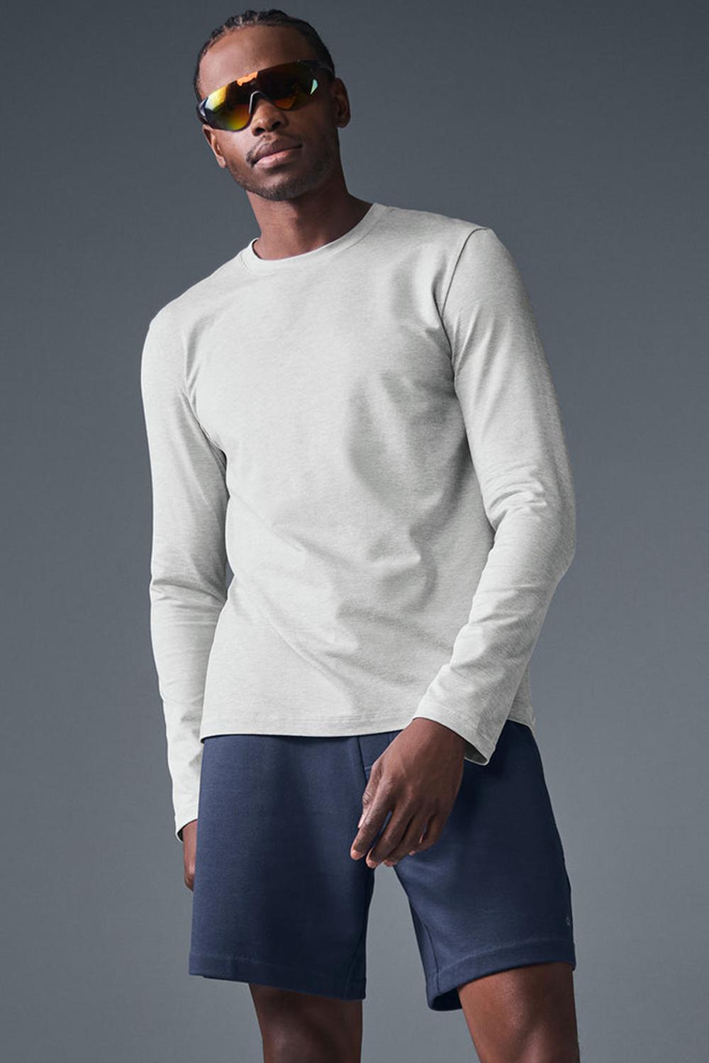 Manga Larga Alo Yoga Conquer Reform Crewneck Hombre Gris | España  LQWM-67853
