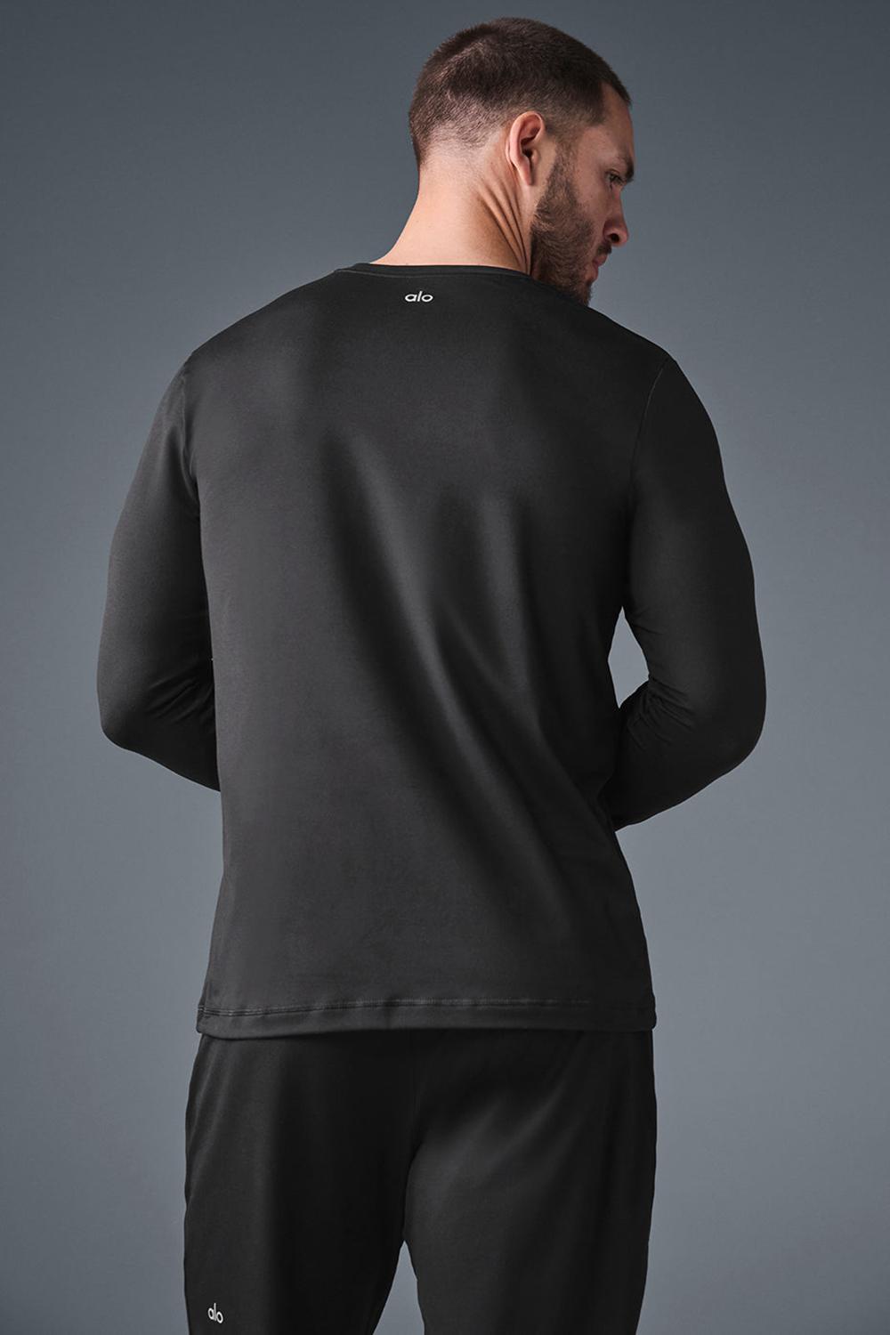 Manga Larga Alo Yoga Conquer Reform Crewneck Hombre Negras | España  VMEX-23197