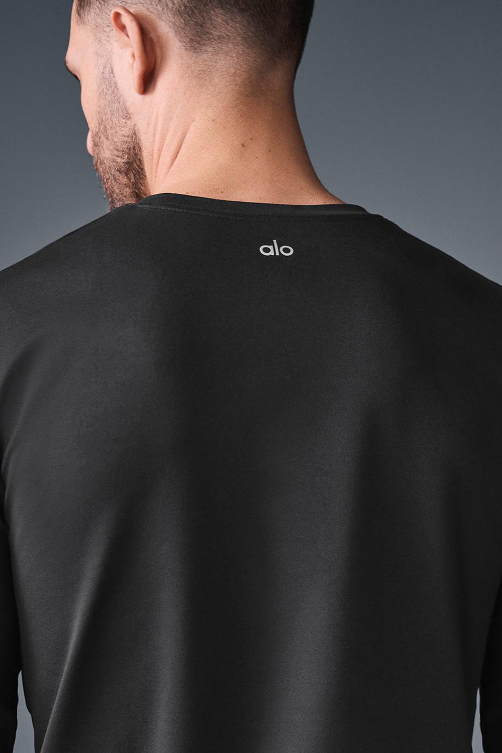 Manga Larga Alo Yoga Conquer Reform Crewneck Hombre Negras | España  VMEX-23197