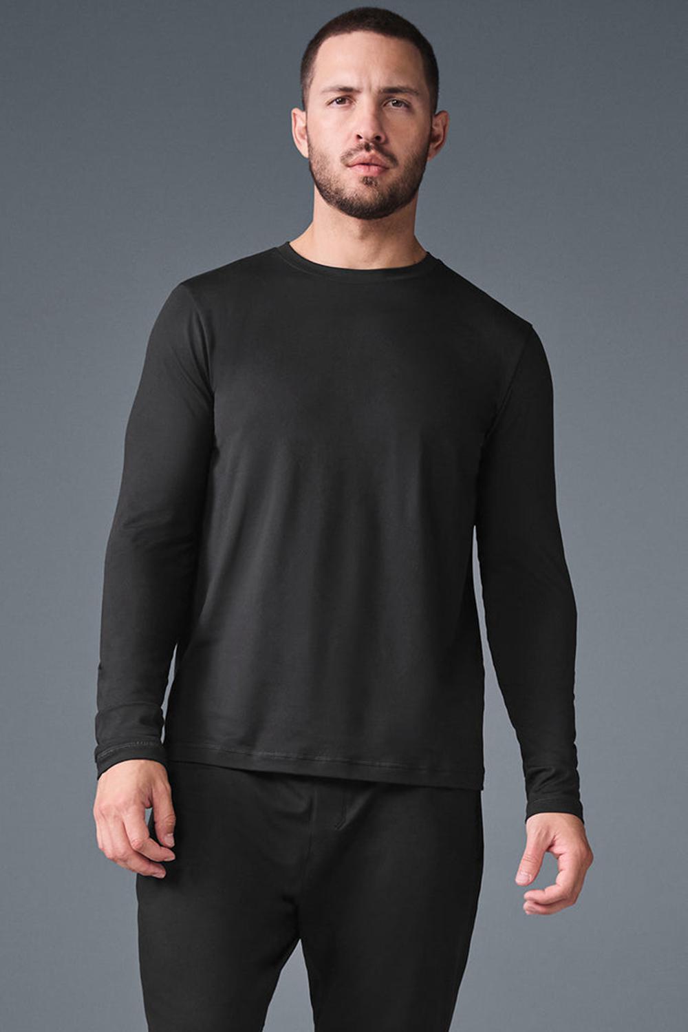 Manga Larga Alo Yoga Conquer Reform Crewneck Hombre Negras | España  VMEX-23197