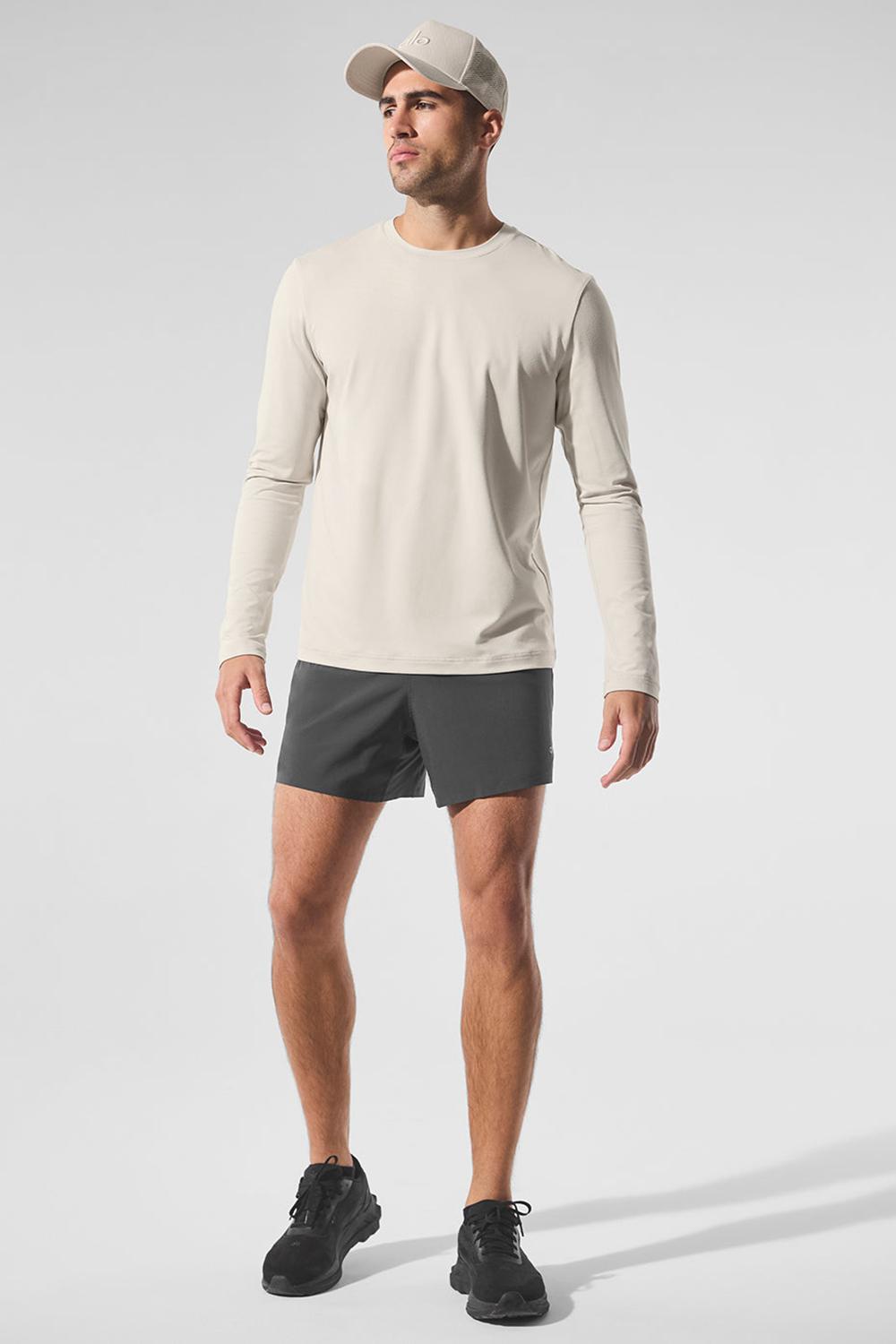 Manga Larga Alo Yoga Conquer Reform Crewneck Hombre Bone | España  RLHY-05387