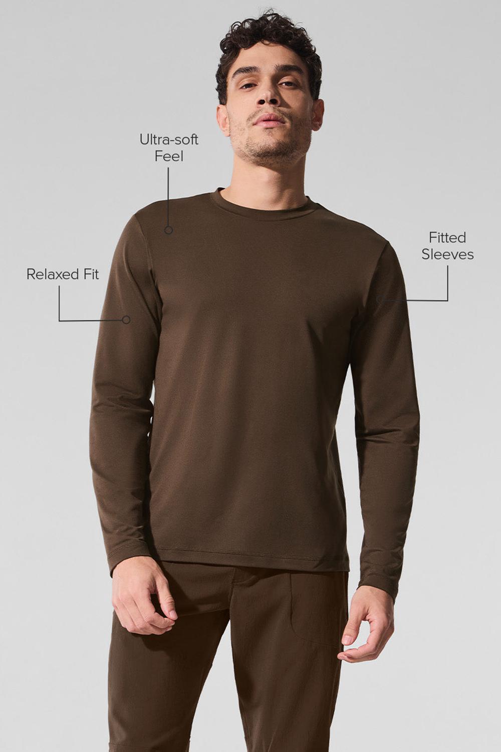 Manga Larga Alo Yoga Conquer Reform Crewneck Hombre Espresso | España  TNOB-47930
