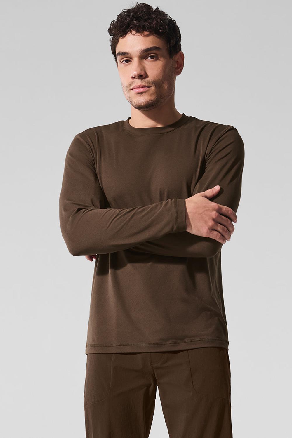 Manga Larga Alo Yoga Conquer Reform Crewneck Hombre Espresso | España  TNOB-47930