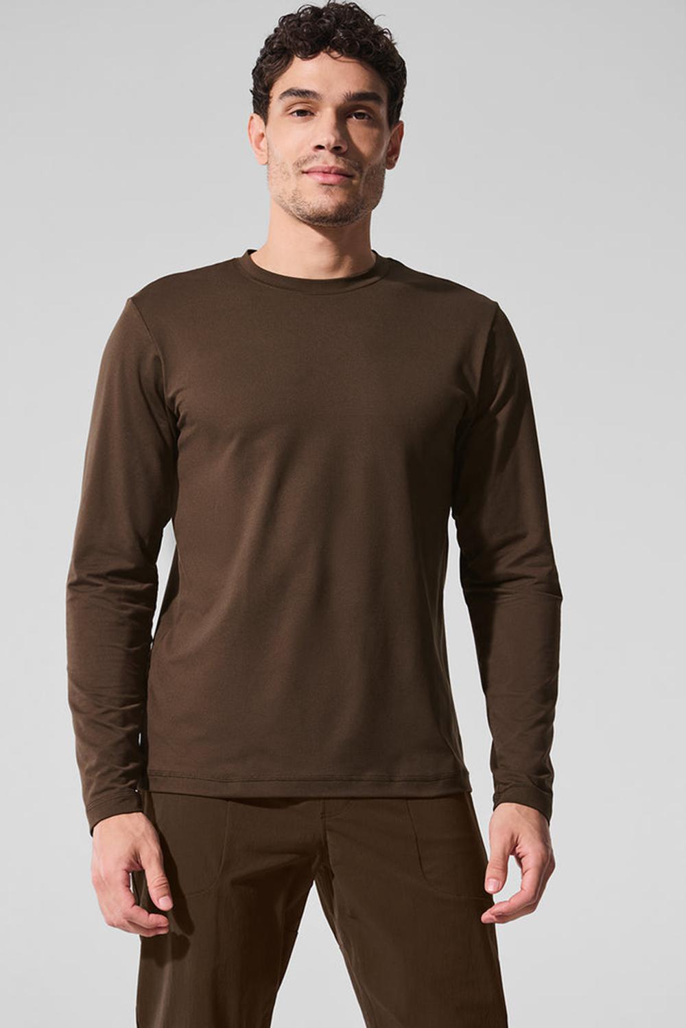 Manga Larga Alo Yoga Conquer Reform Crewneck Hombre Espresso | España  TNOB-47930
