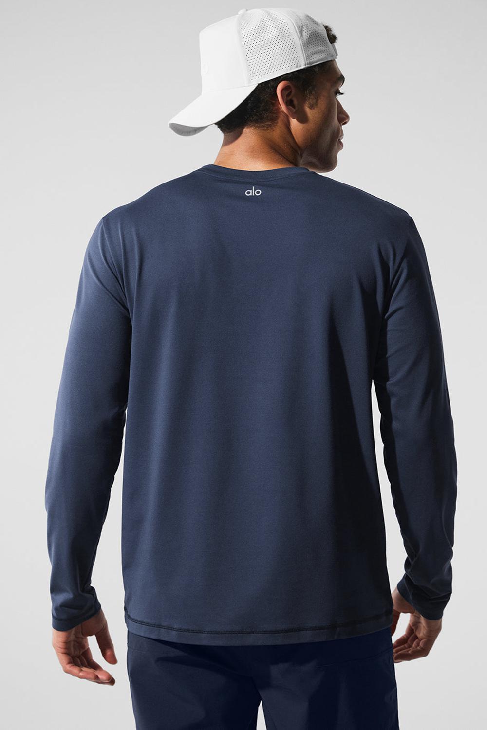 Manga Larga Alo Yoga Conquer Reform Crewneck Hombre Azul Marino | España  IEAW-61294