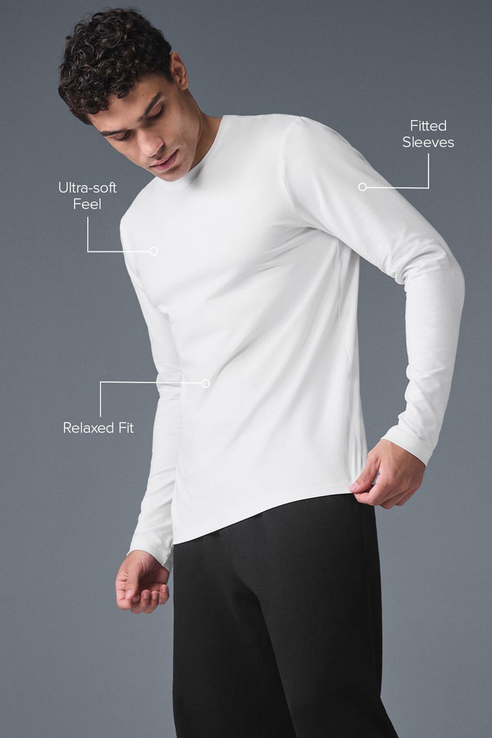 Manga Larga Alo Yoga Conquer Reform Crewneck Hombre Blancas | España  VBSK-04759