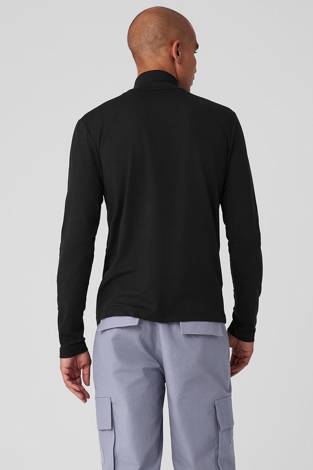 Manga Larga Alo Yoga Conquer Reform Mock Neck Hombre Negras | España  IHRE-74109
