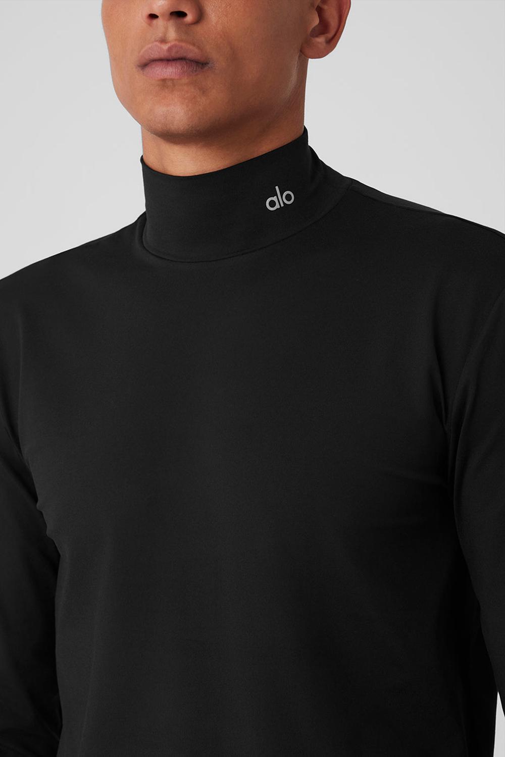 Manga Larga Alo Yoga Conquer Reform Mock Neck Hombre Negras | España  IHRE-74109