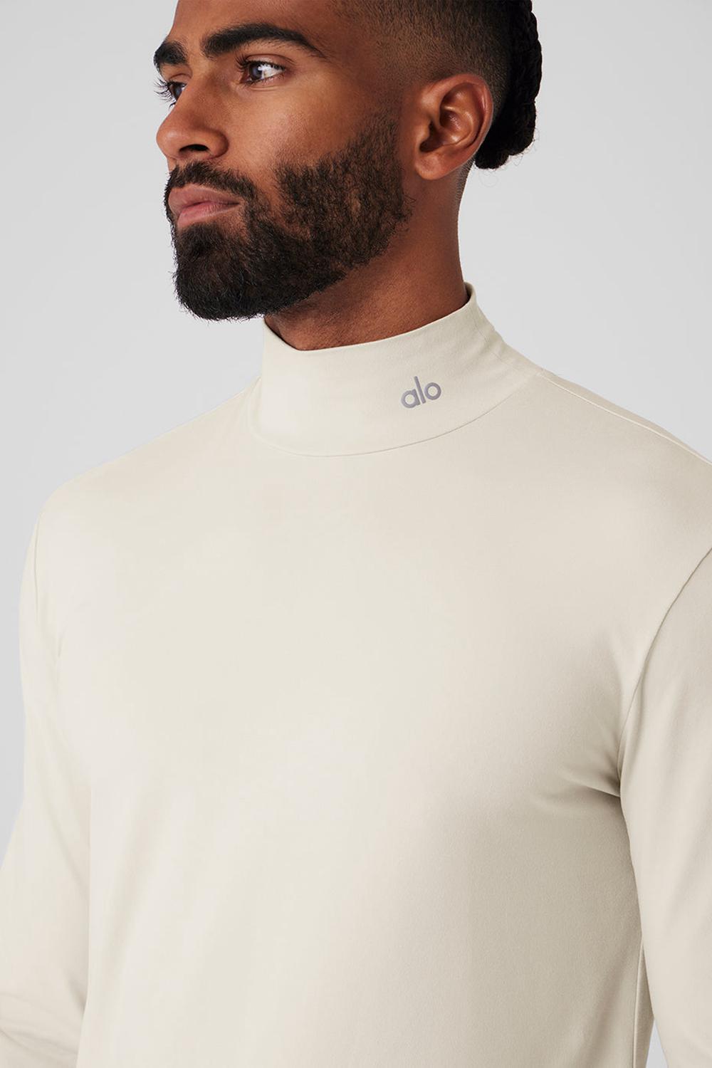Manga Larga Alo Yoga Conquer Reform Mock Neck Hombre Bone | España  PWFR-34506