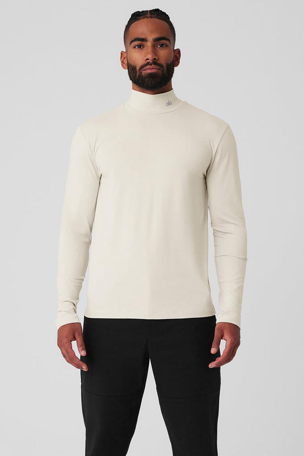 Manga Larga Alo Yoga Conquer Reform Mock Neck Hombre Bone | España  PWFR-34506