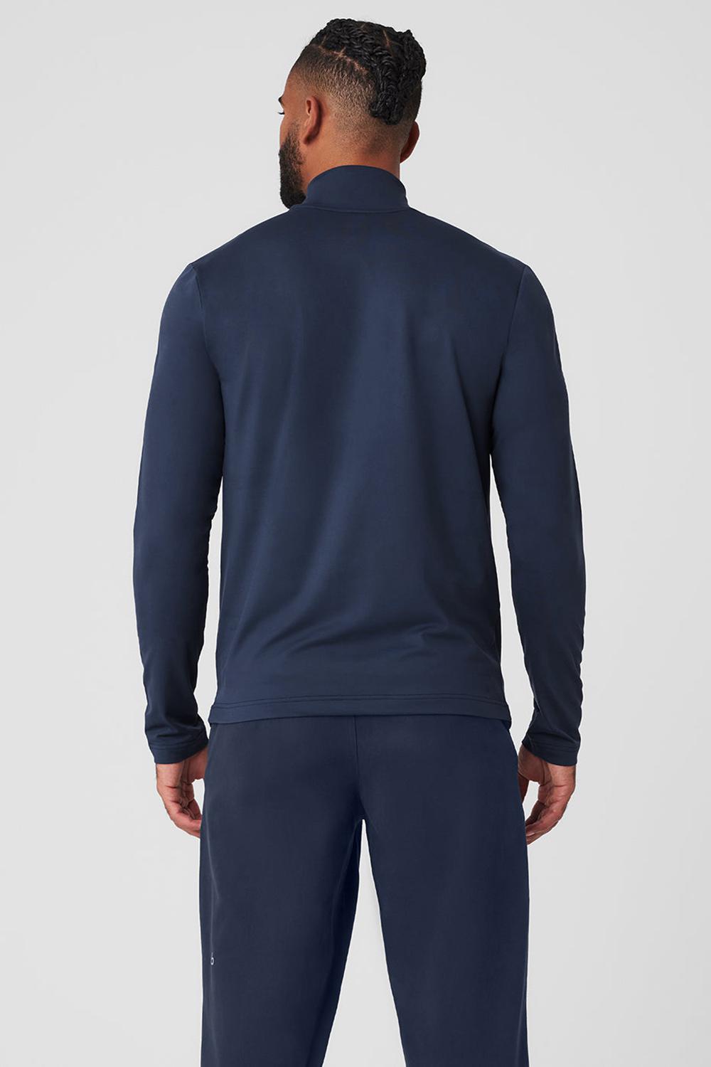 Manga Larga Alo Yoga Conquer Reform Mock Neck Hombre Azul Marino | España  TIOE-03741