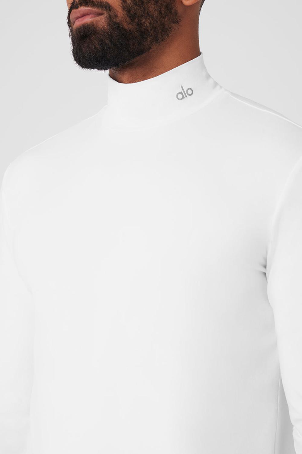 Manga Larga Alo Yoga Conquer Reform Mock Neck Hombre Blancas | España  CQLX-86530