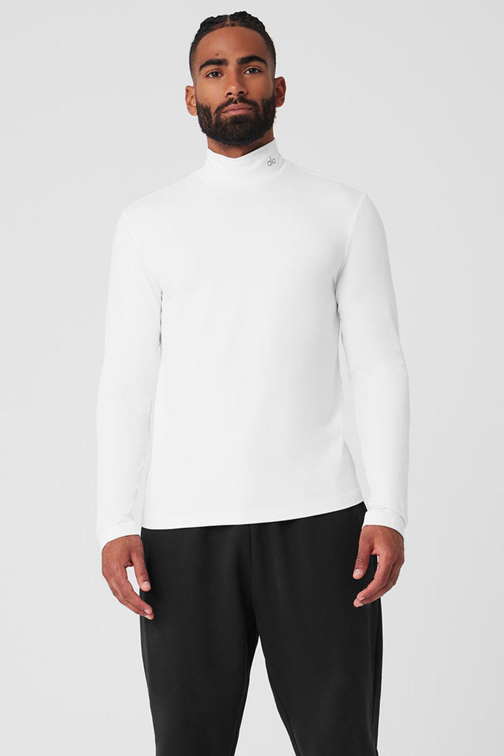 Manga Larga Alo Yoga Conquer Reform Mock Neck Hombre Blancas | España  CQLX-86530