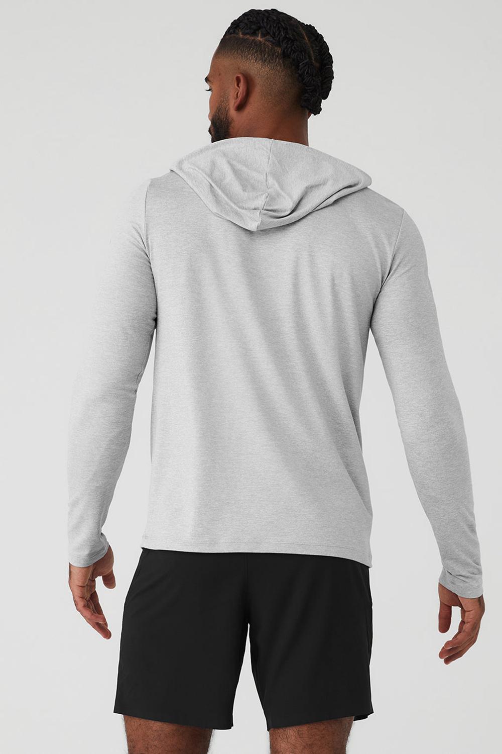 Manga Larga Alo Yoga Conquer Reform With Hood Hombre Gris | España  BSXO-81345
