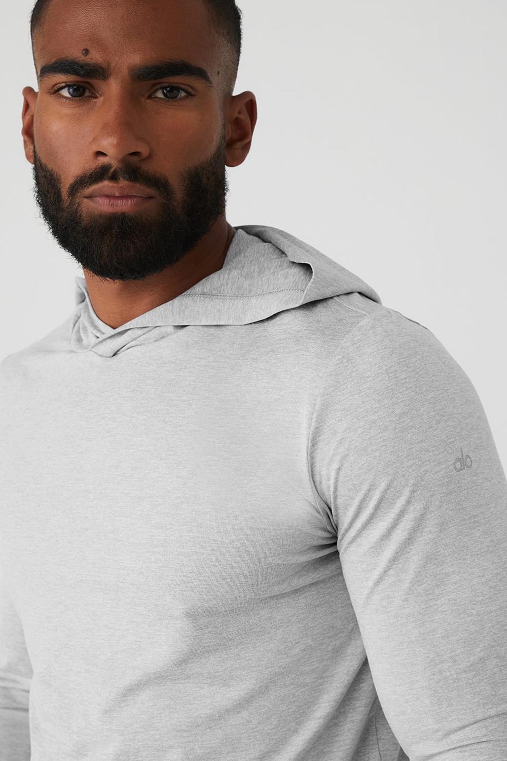 Manga Larga Alo Yoga Conquer Reform With Hood Hombre Gris | España  BSXO-81345