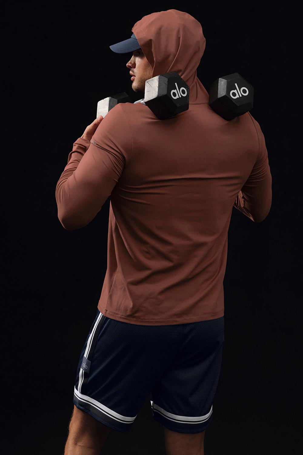 Manga Larga Alo Yoga Conquer Reform With Hood Hombre Chestnut | España  QXKR-76530