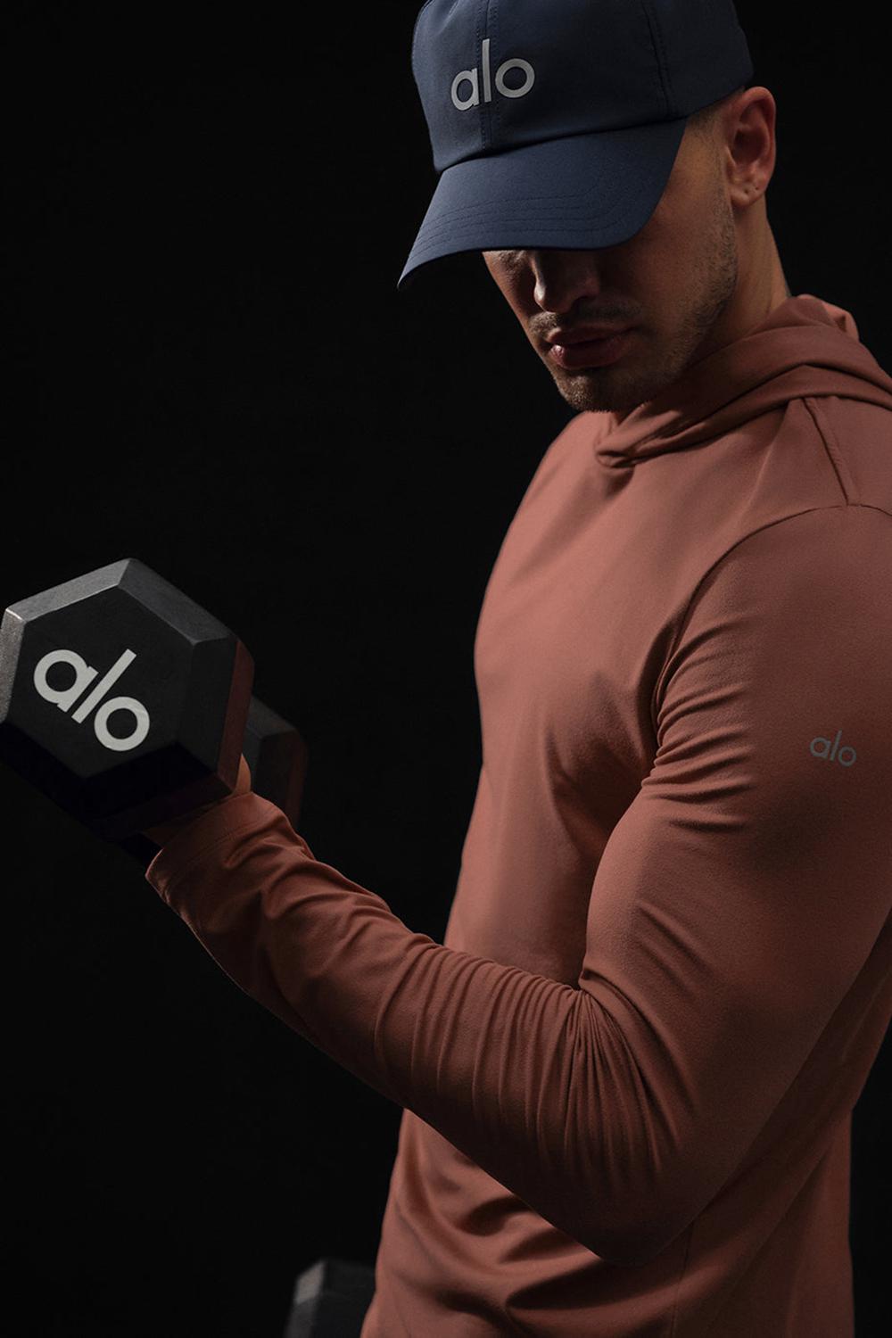 Manga Larga Alo Yoga Conquer Reform With Hood Hombre Chestnut | España  QXKR-76530