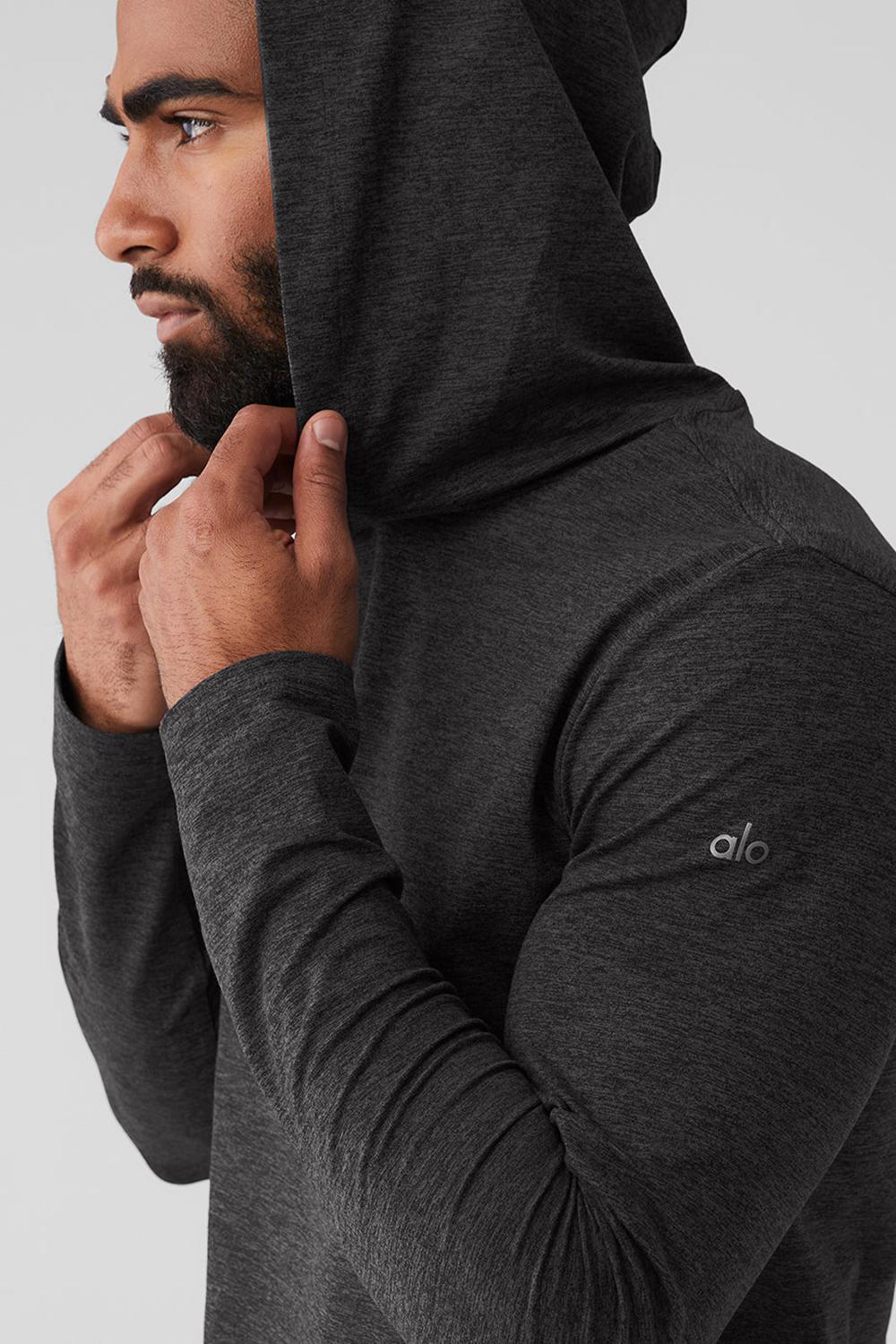 Manga Larga Alo Yoga Conquer Reform With Hood Hombre Verde Menta Gris | España  JSVM-89235
