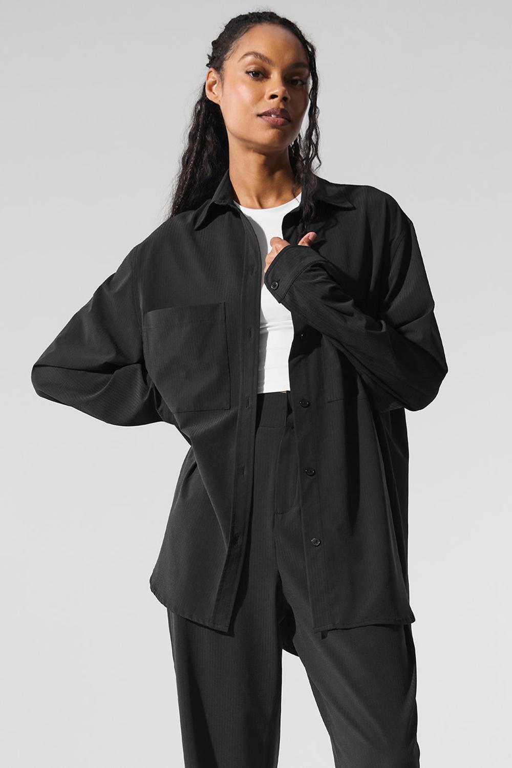 Manga Larga Alo Yoga Dreamscape Button Down Mujer Negras | España  PDCU-80129