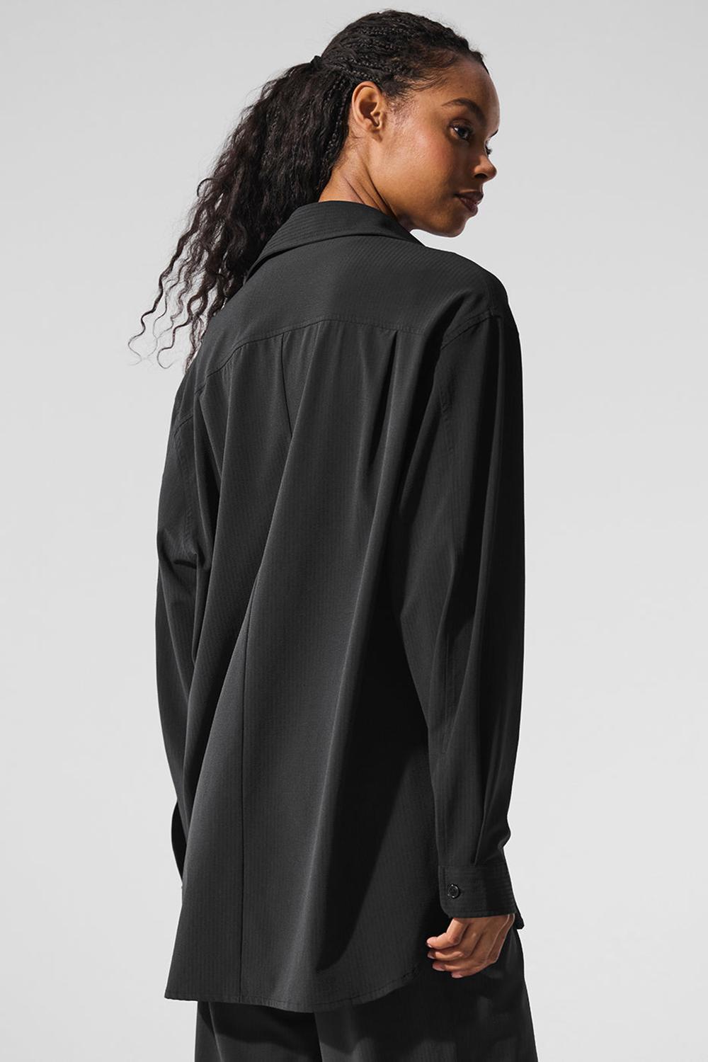 Manga Larga Alo Yoga Dreamscape Button Down Mujer Negras | España  PDCU-80129