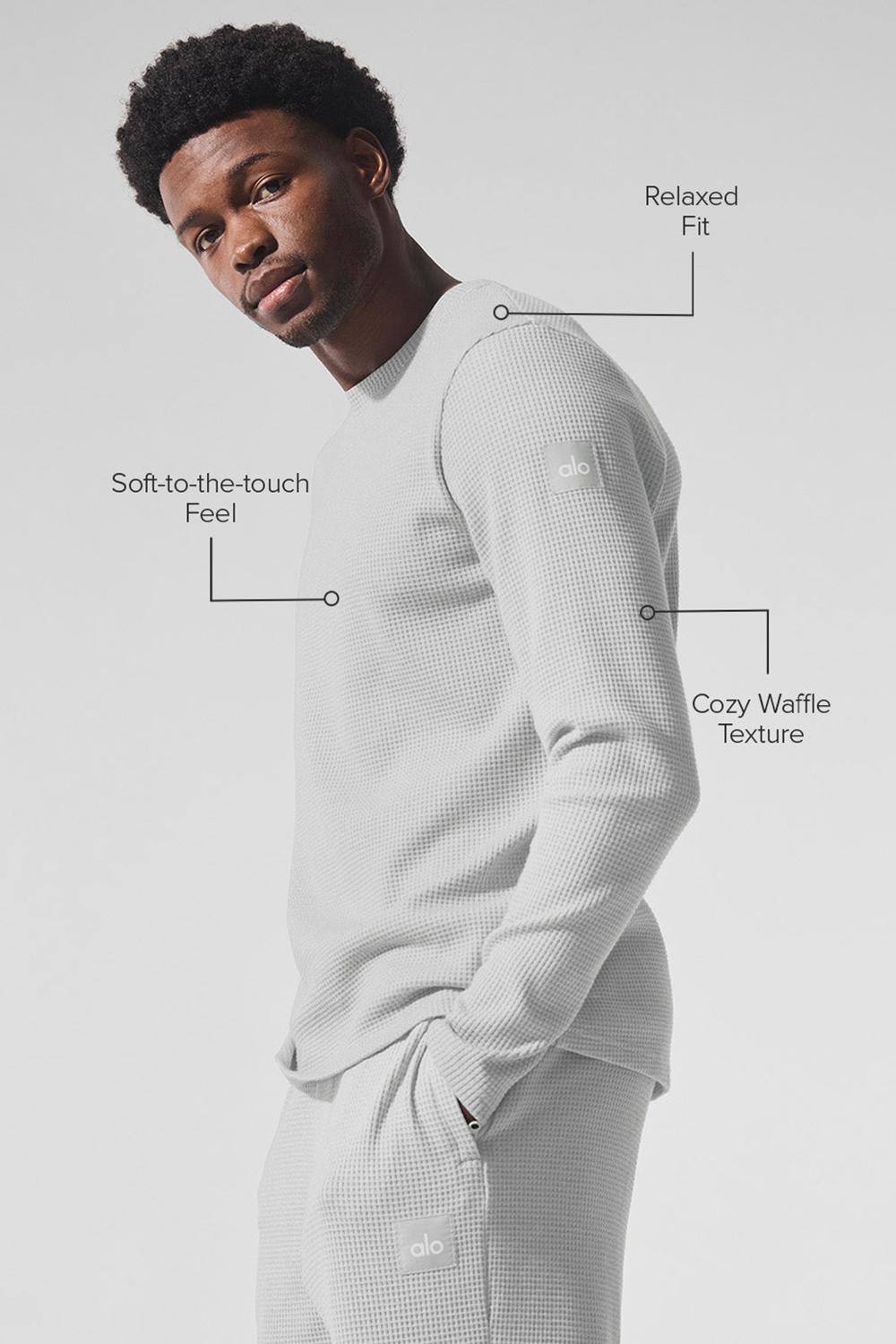 Manga Larga Alo Yoga Elevate Waffle Crew Hombre Gris | España  FSOA-89437
