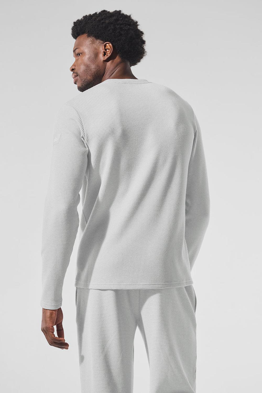 Manga Larga Alo Yoga Elevate Waffle Crew Hombre Gris | España  FSOA-89437