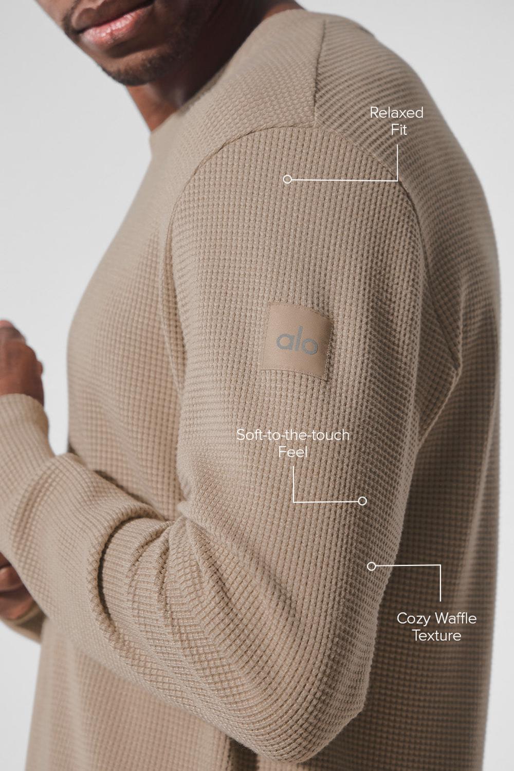 Manga Larga Alo Yoga Elevate Waffle Crew Hombre Gravel | España  YJVI-81745