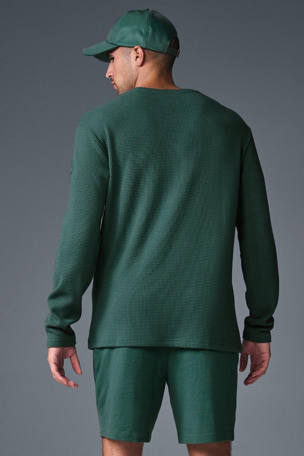 Manga Larga Alo Yoga Elevate Waffle Crew Hombre Winter Ivy | España  LPQH-34516