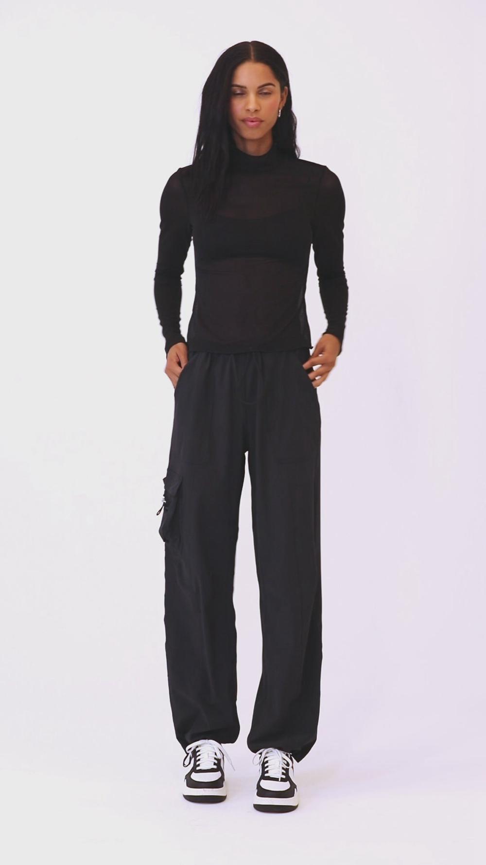Manga Larga Alo Yoga Mesh Sheer Illusion Mock Neck Mujer Ivory | España  FMNH-07359