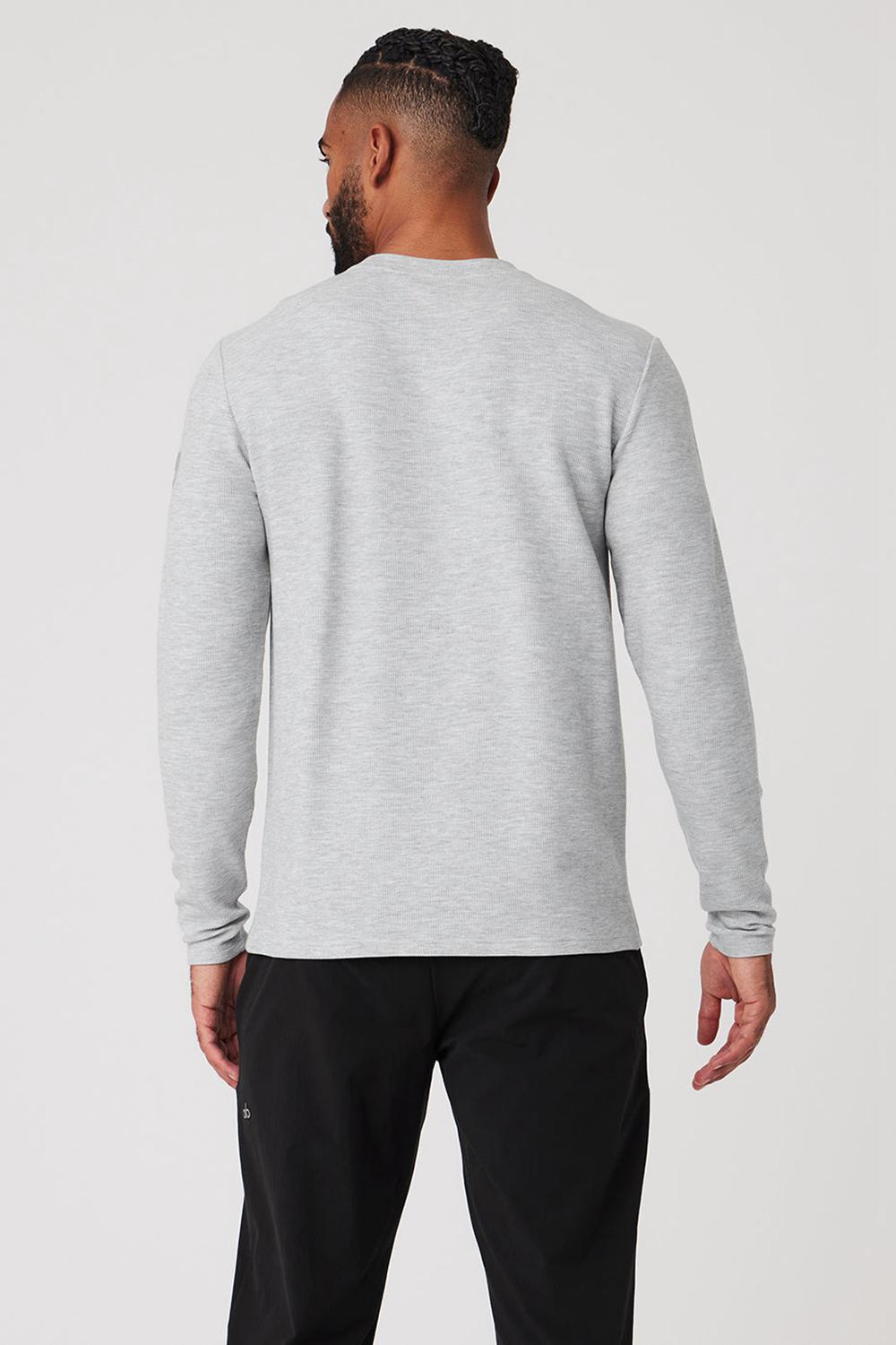 Manga Larga Alo Yoga Micro Waffle Fast Break Tee Hombre Gris | España  FEXZ-70931