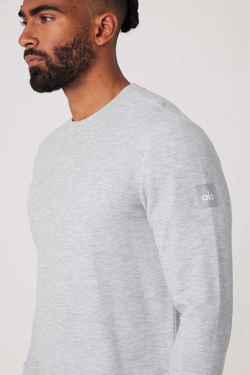 Manga Larga Alo Yoga Micro Waffle Fast Break Tee Hombre Gris | España  FEXZ-70931