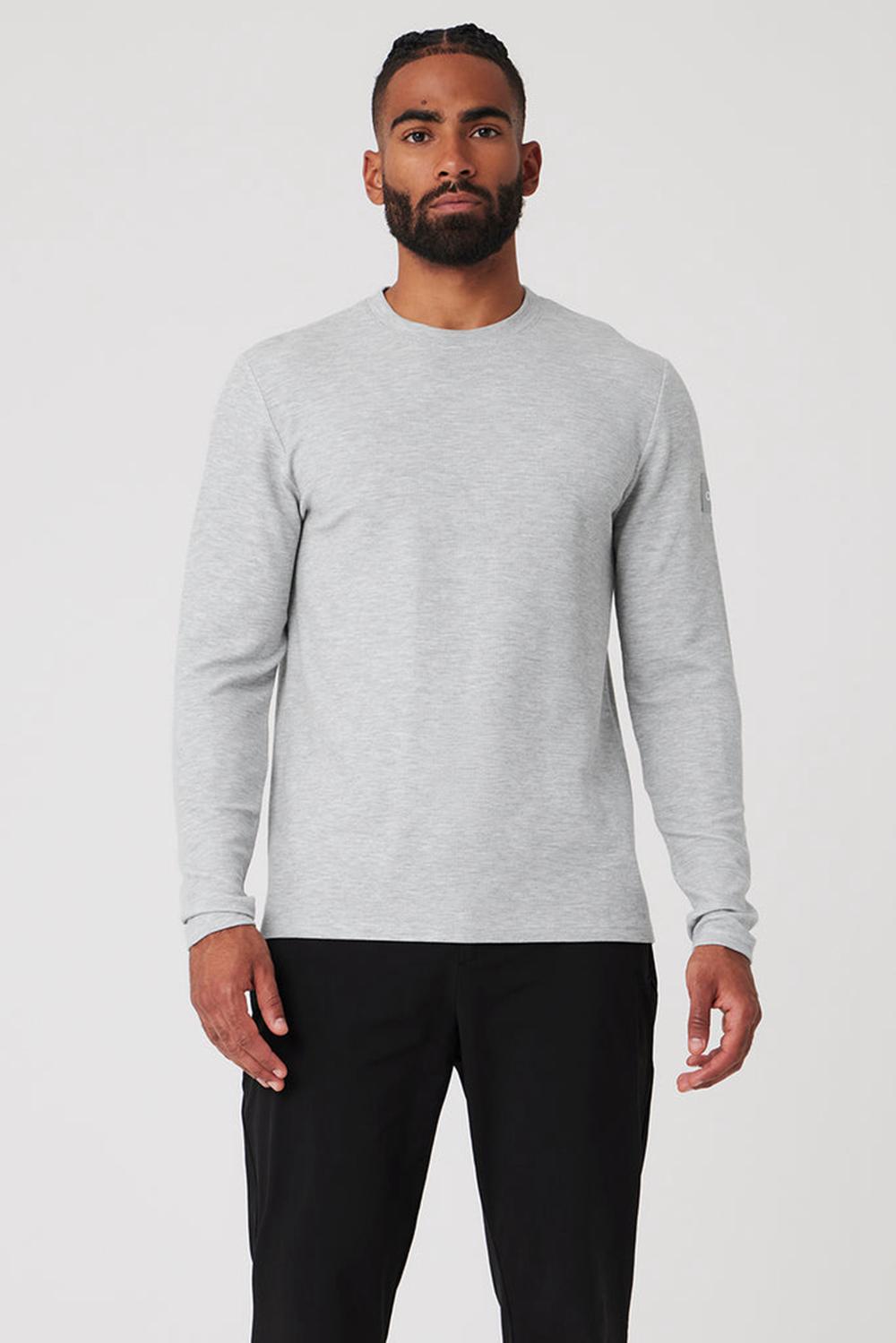 Manga Larga Alo Yoga Micro Waffle Fast Break Tee Hombre Gris | España  FEXZ-70931