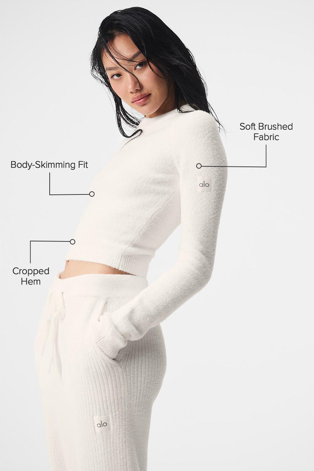 Manga Larga Alo Yoga Snuggle Up Mujer Ivory | España  YKGW-34271