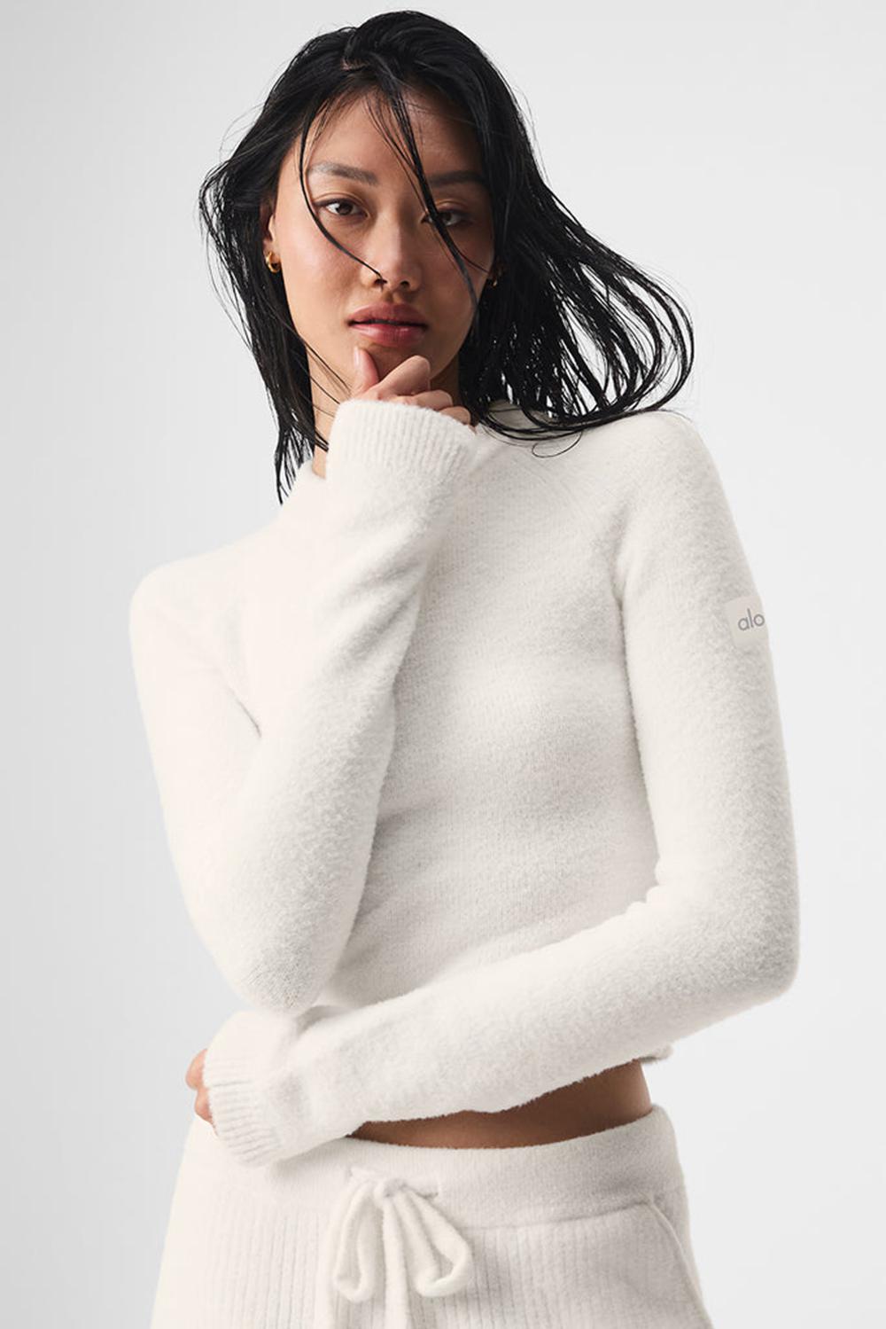 Manga Larga Alo Yoga Snuggle Up Mujer Ivory | España  YKGW-34271