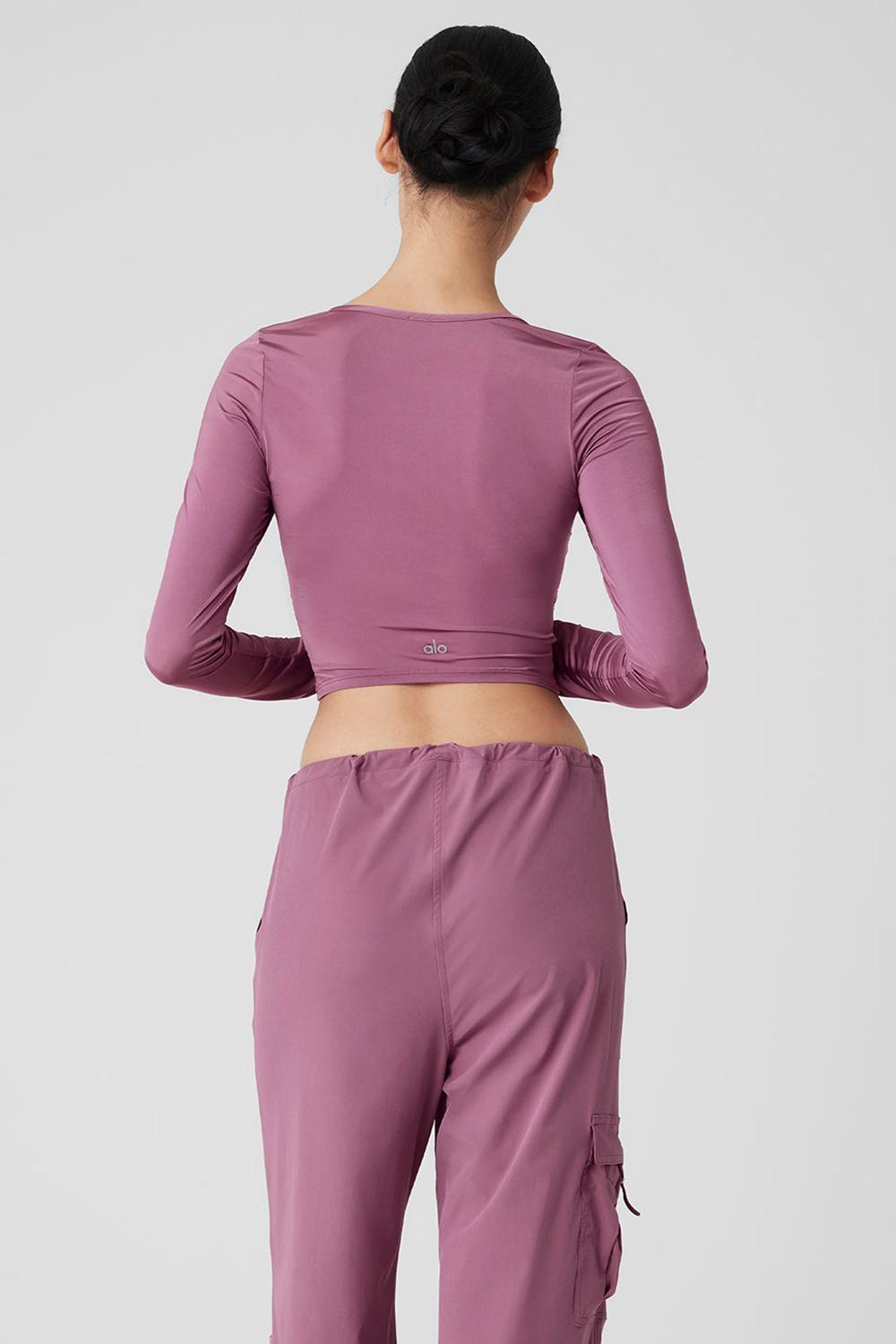 Manga Larga Alo Yoga Standout Mujer Soft Mulberry | España  MQZF-84253