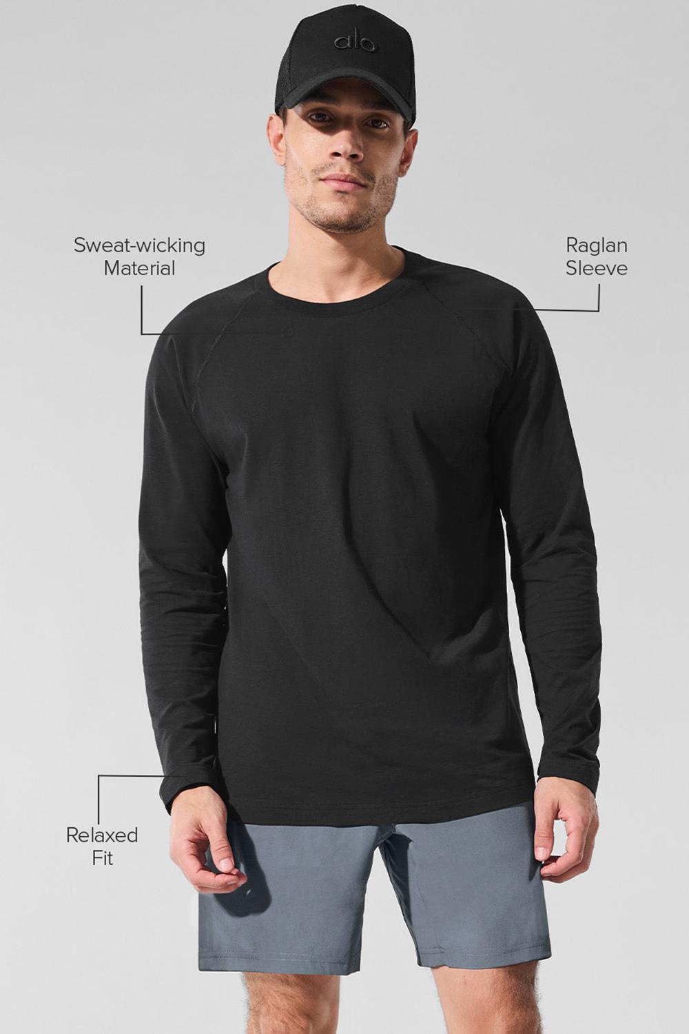 Manga Larga Alo Yoga Vapor Crewneck Hombre Negras | España  MEZU-96432