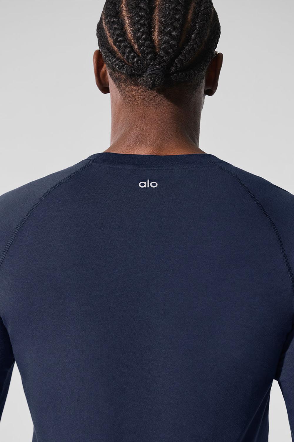 Manga Larga Alo Yoga Vapor Crewneck Hombre Azul Marino | España  EONS-31946