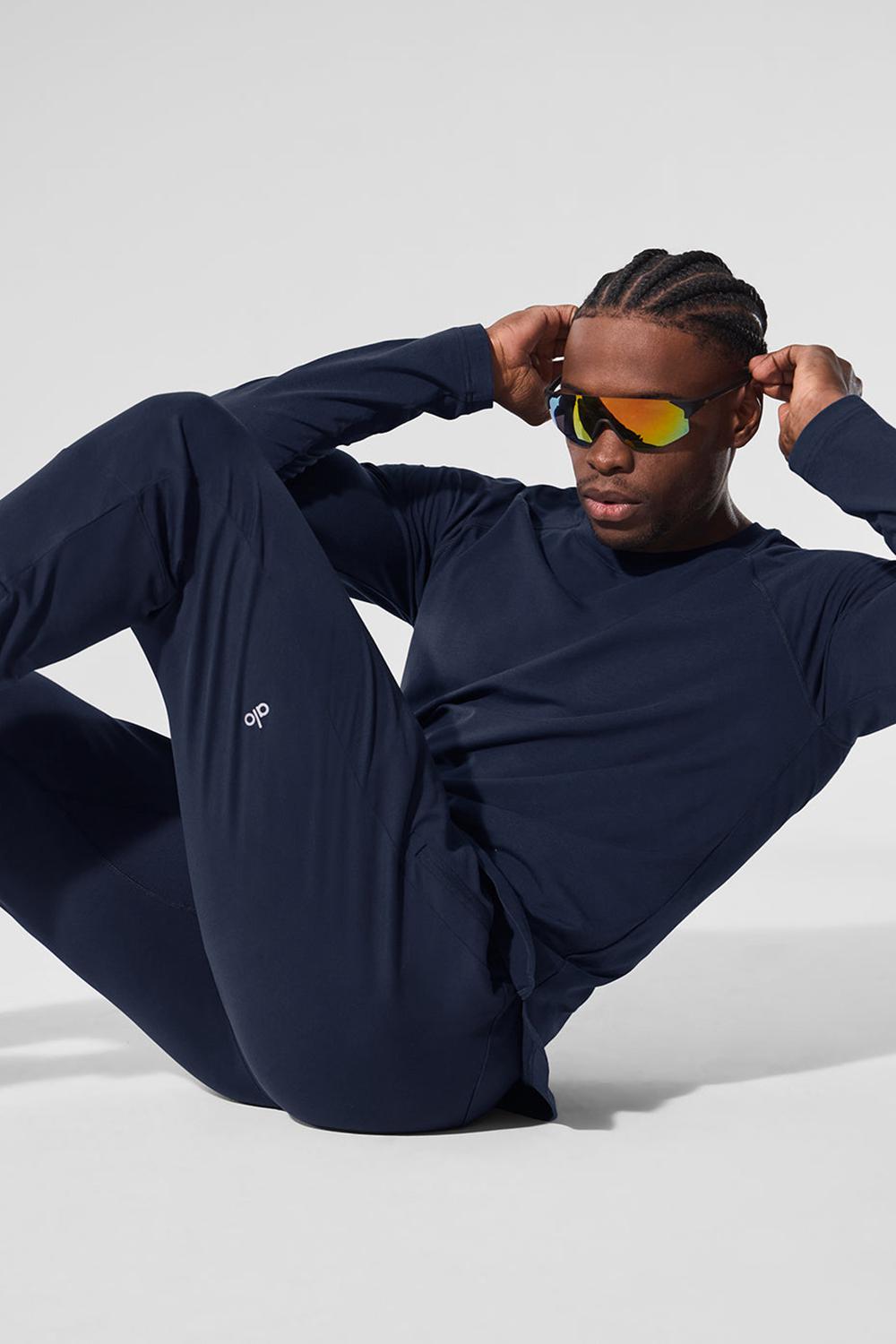 Manga Larga Alo Yoga Vapor Crewneck Hombre Azul Marino | España  EONS-31946