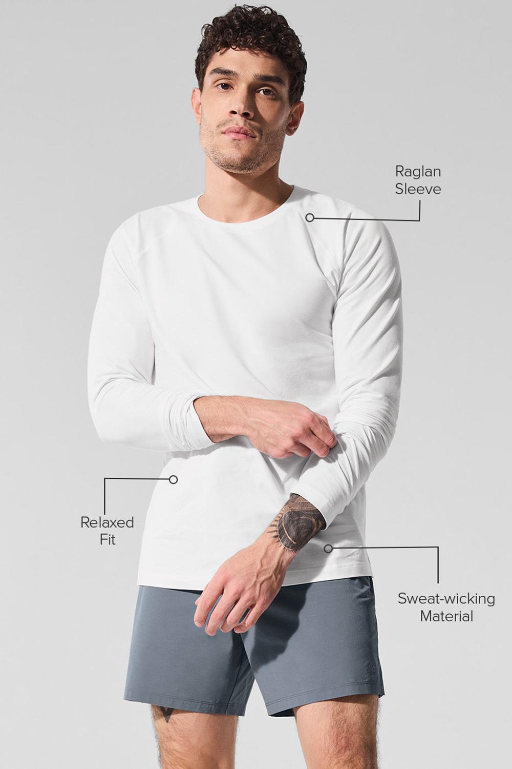 Manga Larga Alo Yoga Vapor Crewneck Hombre Blancas | España  FRZE-56904