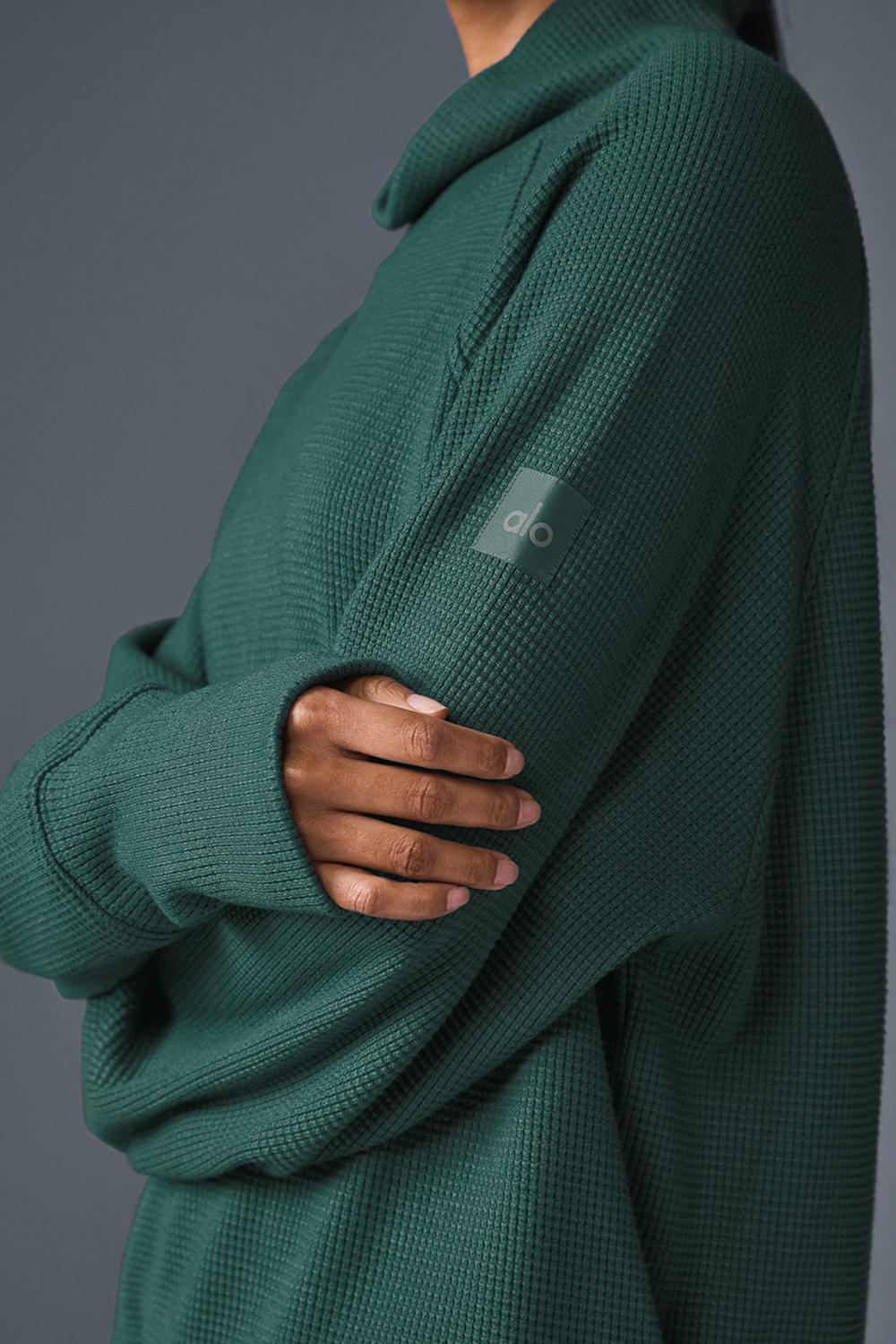 Manga Larga Alo Yoga Waffle Weekend Escape Mock Neck Mujer Winter Ivy | España  ONLZ-07153