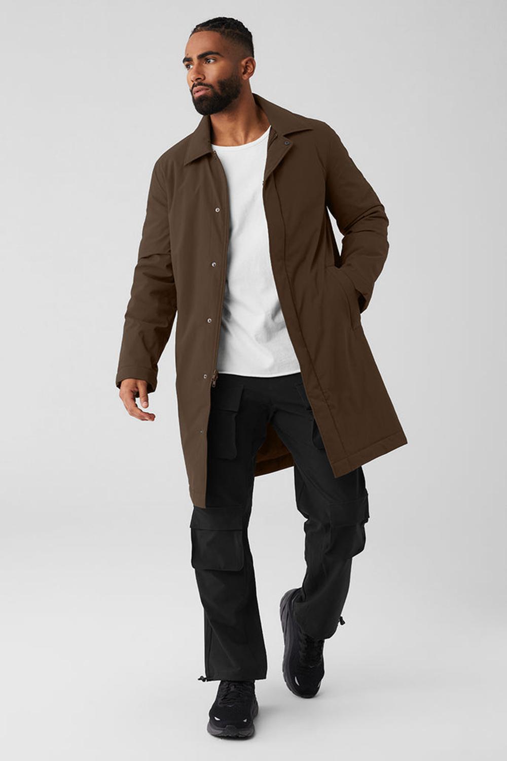 Overcoats Alo Yoga Signature Hombre Espresso | España  JDQA-38107