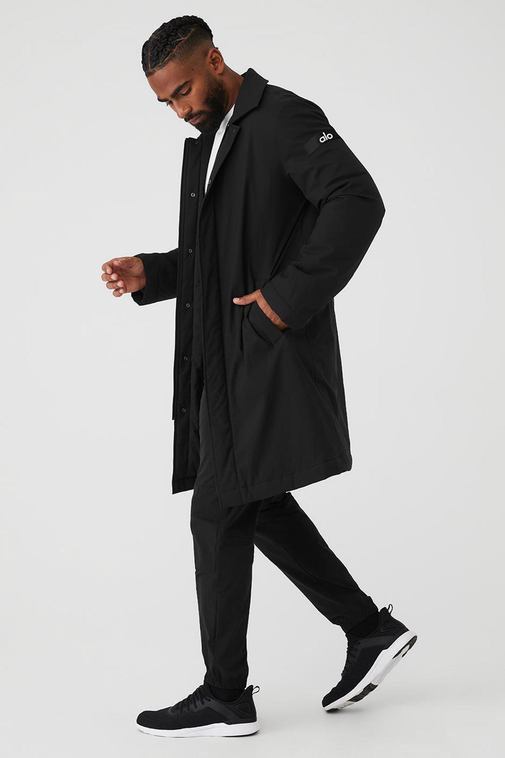 Overcoats Alo Yoga Signature Hombre Negras | España  VLHY-62475