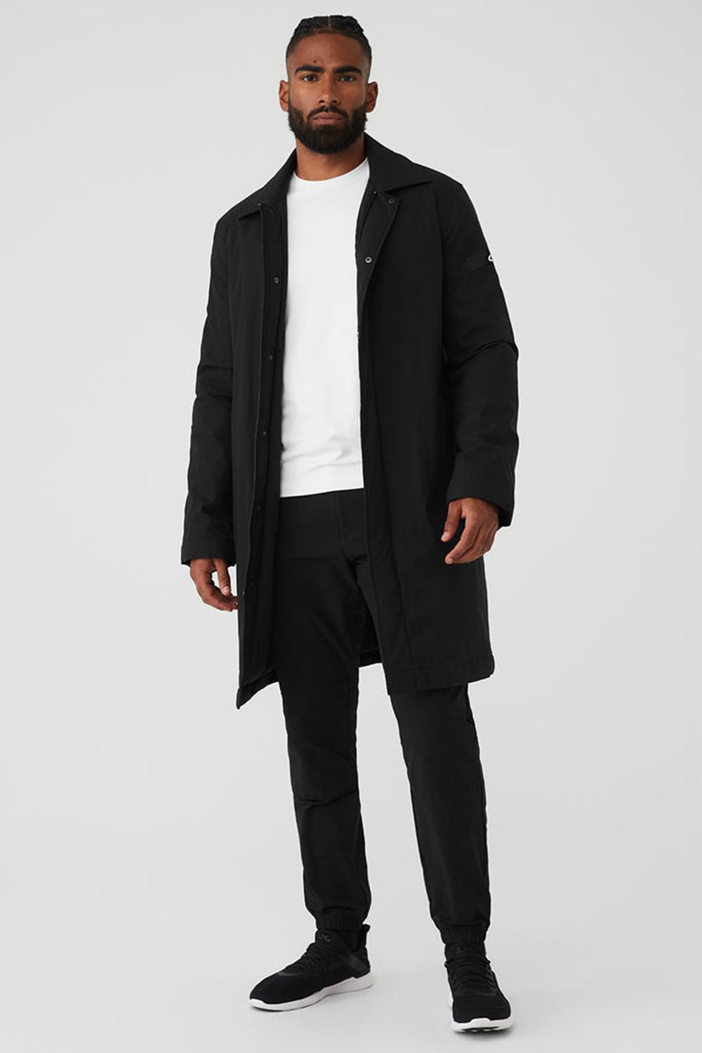 Overcoats Alo Yoga Signature Hombre Negras | España  VLHY-62475