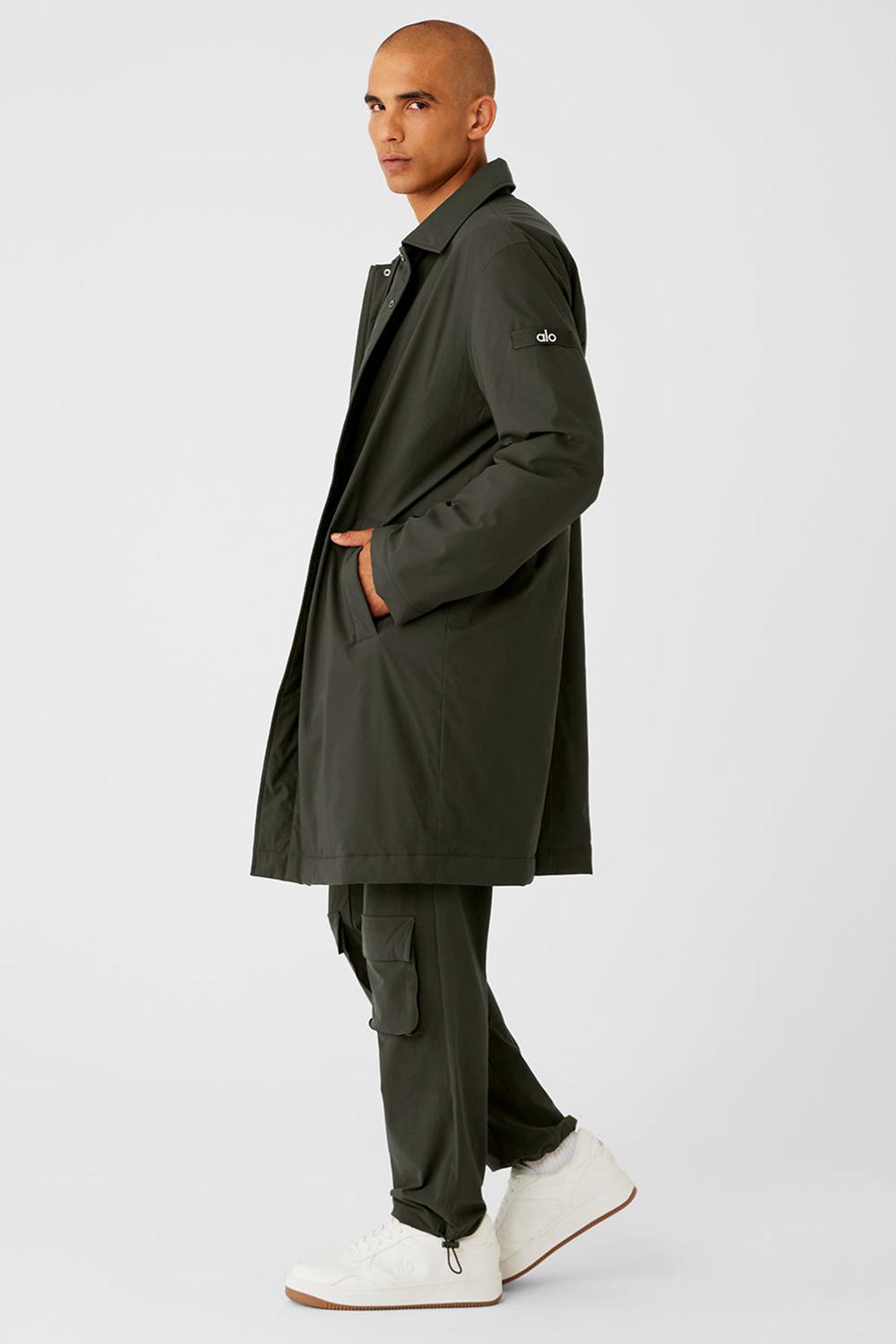 Overcoats Alo Yoga Signature Hombre Verde | España  PSCB-83714
