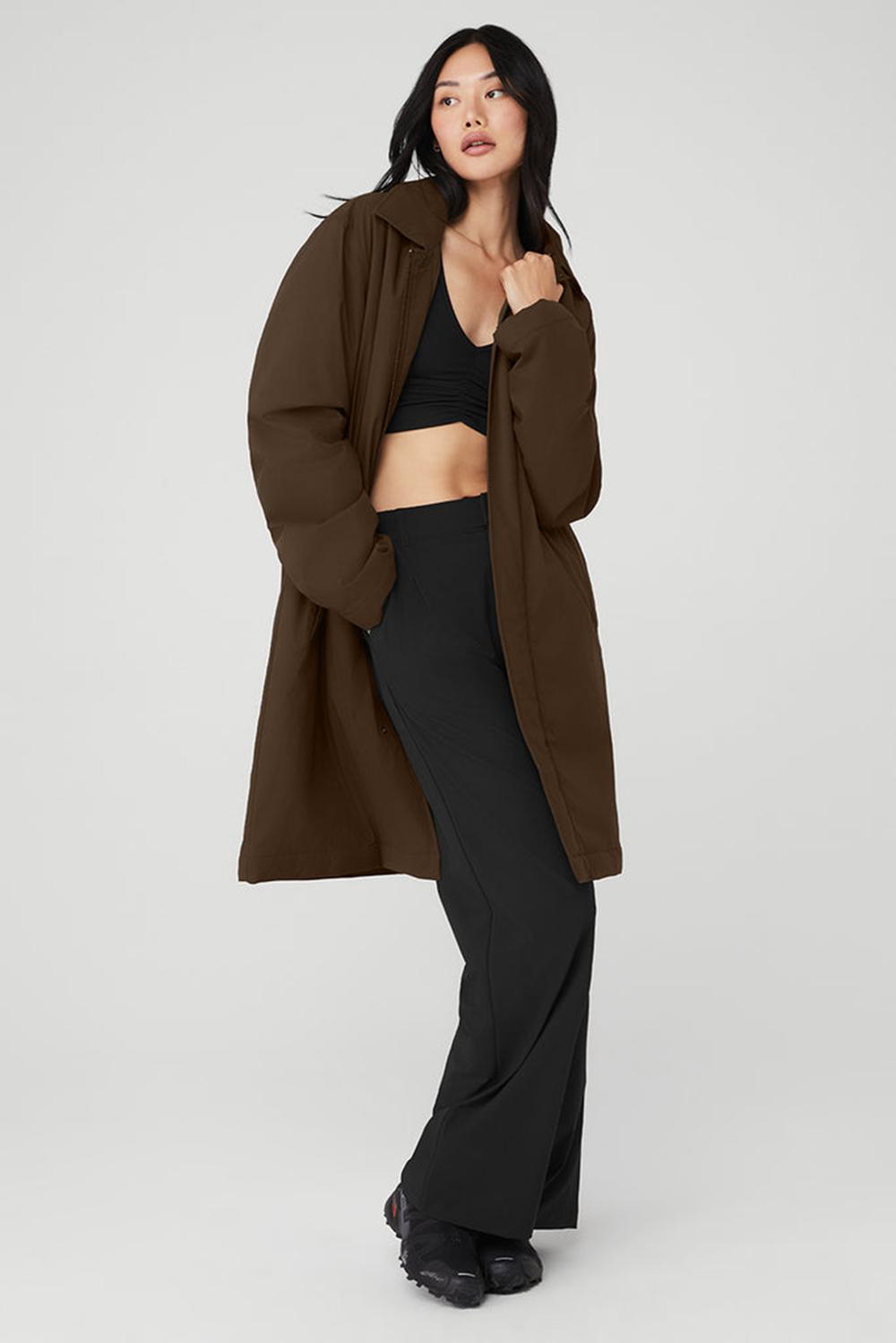 Overcoats Alo Yoga Signature Mujer Espresso | España  HZXF-39281