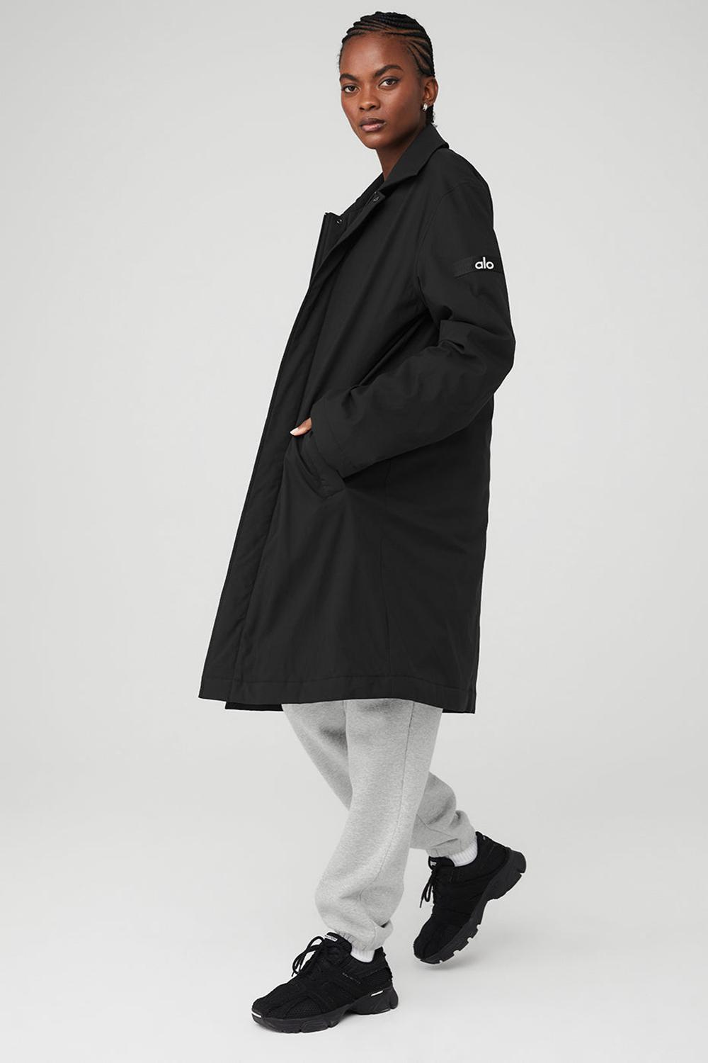 Overcoats Alo Yoga Signature Mujer Negras | España  NFJP-10328