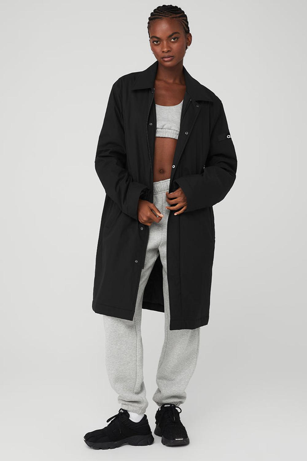 Overcoats Alo Yoga Signature Mujer Negras | España  NFJP-10328