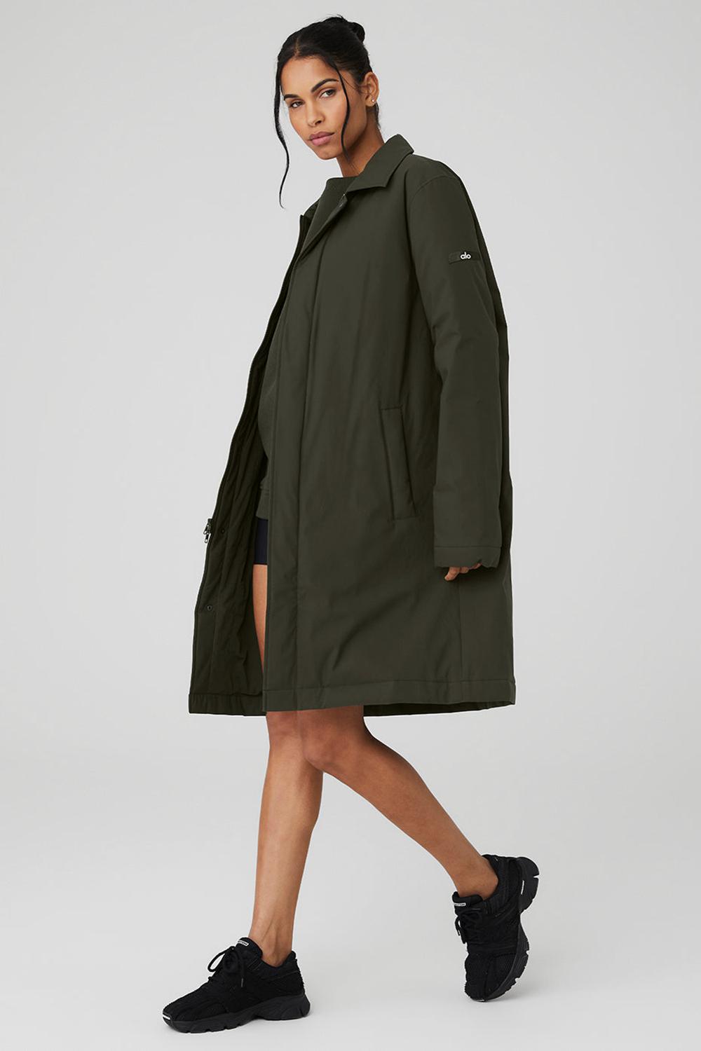 Overcoats Alo Yoga Signature Mujer Verde | España  CAYJ-67135