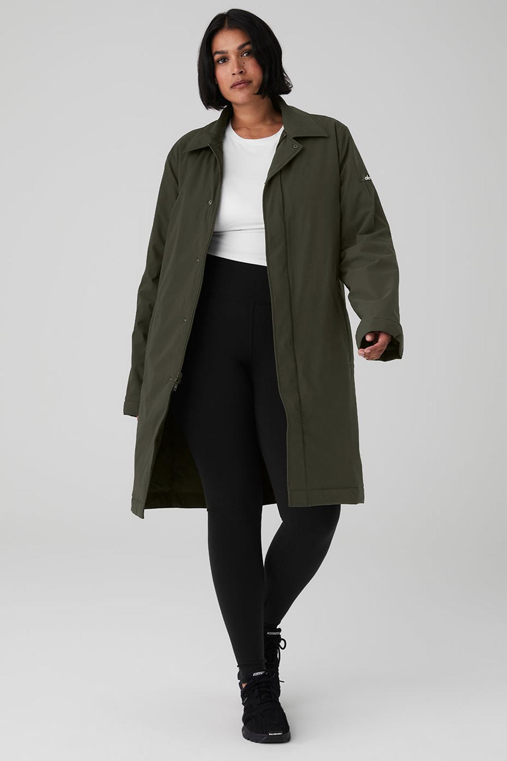 Overcoats Alo Yoga Signature Mujer Verde | España  CAYJ-67135